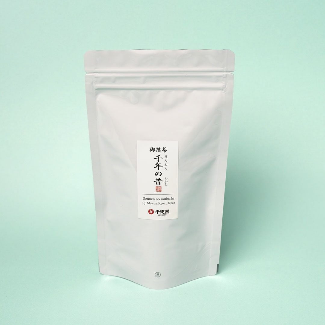 宇治御抹茶『千年の昔』せんねんのむかし 100g袋 | 千年の香り 千紀園