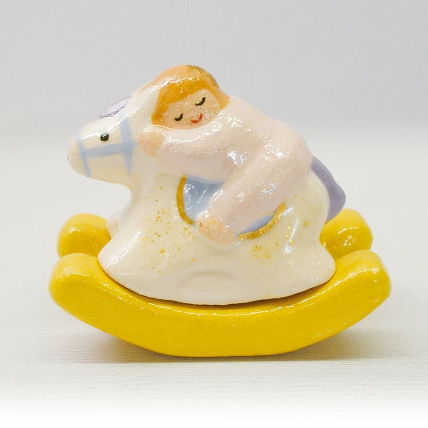 茶道具 香合（こうごう） 木馬香合 吉村 楽入 干支 午（うま、馬）