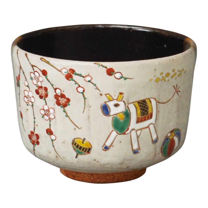 茶道具 抹茶茶碗（まっちゃちゃわん） 茶碗 灰釉掛分 玩具午絵 中村 良二 干支 午（うま、馬） 抹茶茶碗は茶の湯文化である表千家・裏千家の茶道具や抹茶を専門に扱う千紀園（せんきえん）が通販で販売しています。茶会また初心者向けのお稽古用にご利用いただける抹茶碗です。贈り物・ギフトにも人気です。