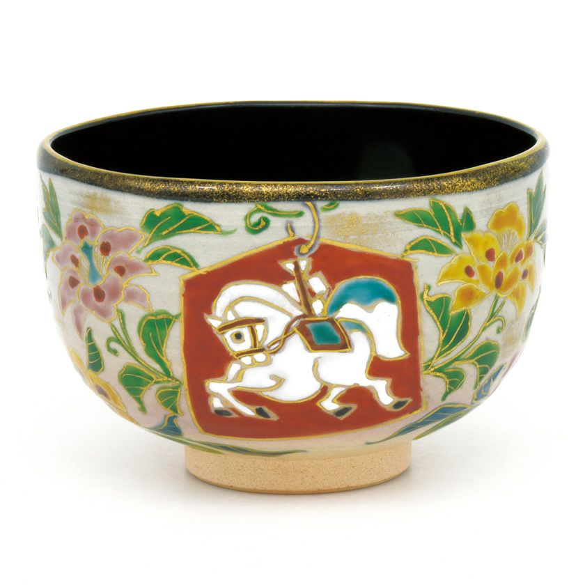 茶道具 抹茶茶碗（まっちゃちゃわん） 茶碗 乾山 唐花に白馬 壱休窯 干支 午（うま、馬） 抹茶茶碗は茶の湯文化である表千家・裏千家の茶道具や抹茶を専門に扱う千紀園（せんきえん）が通販で販売しています。茶会また初心者向けのお稽古用にご利用いただける抹茶碗です。贈り物・ギフトにも人気です。