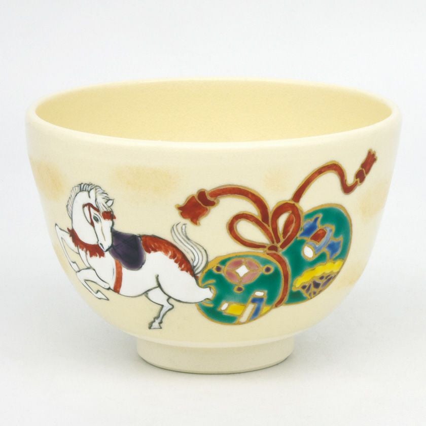 茶道具 抹茶茶碗（まっちゃちゃわん） 茶碗 仁清 瓢箪から駒 加藤 永真 干支 午（うま、馬） 抹茶茶碗は茶の湯文化である表千家・裏千家の茶道具や抹茶を専門に扱う千紀園（せんきえん）が通販で販売しています。茶会また初心者向けのお稽古用にご利用いただける抹茶碗です。贈り物・ギフトにも人気です。