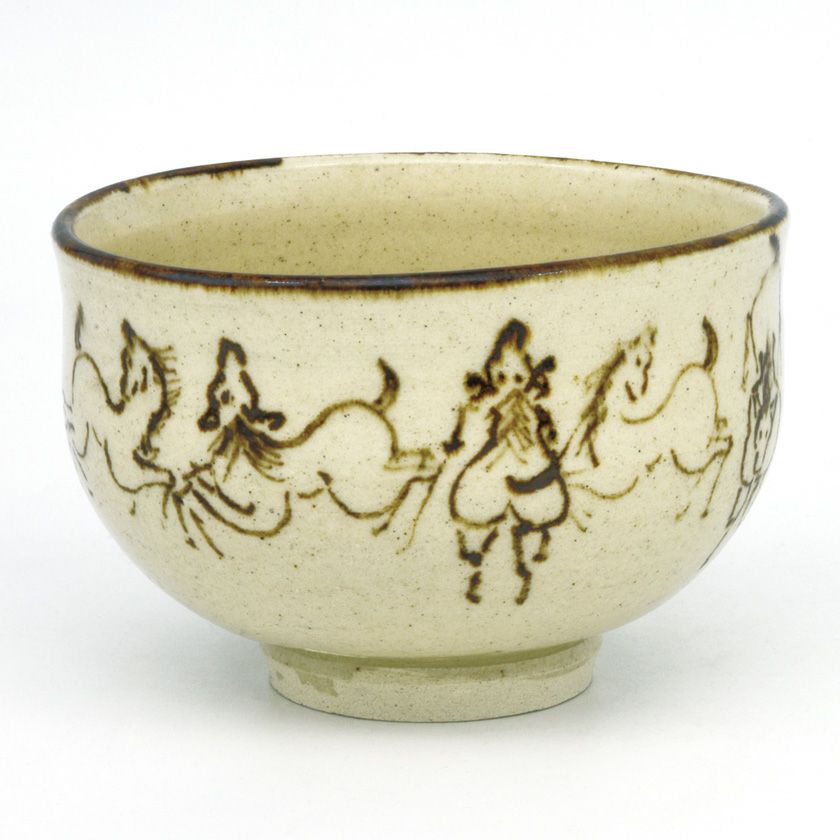 茶道具 抹茶茶碗（まっちゃちゃわん） 茶碗 馬九いく 暁楽窯 干支 午（うま、馬） 抹茶茶碗は茶の湯文化である表千家・裏千家の茶道具や抹茶を専門に扱う千紀園（せんきえん）が通販で販売しています。茶会また初心者向けのお稽古用にご利用いただける抹茶碗です。贈り物・ギフトにも人気です。