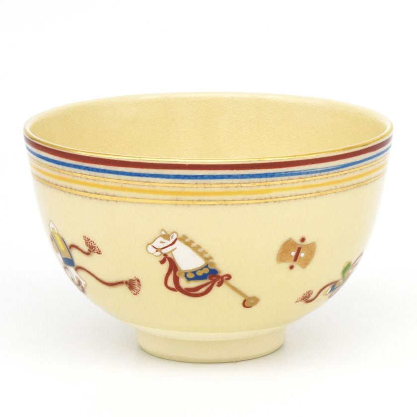 茶道具 抹茶茶碗（まっちゃちゃわん） 茶碗 仁清 宝尽 午 宮地 英香 干支 午（うま、馬） 抹茶茶碗は茶の湯文化である表千家・裏千家の茶道具や抹茶を専門に扱う千紀園（せんきえん）が通販で販売しています。茶会また初心者向けのお稽古用にご利用いただける抹茶碗です。贈り物・ギフトにも人気です。