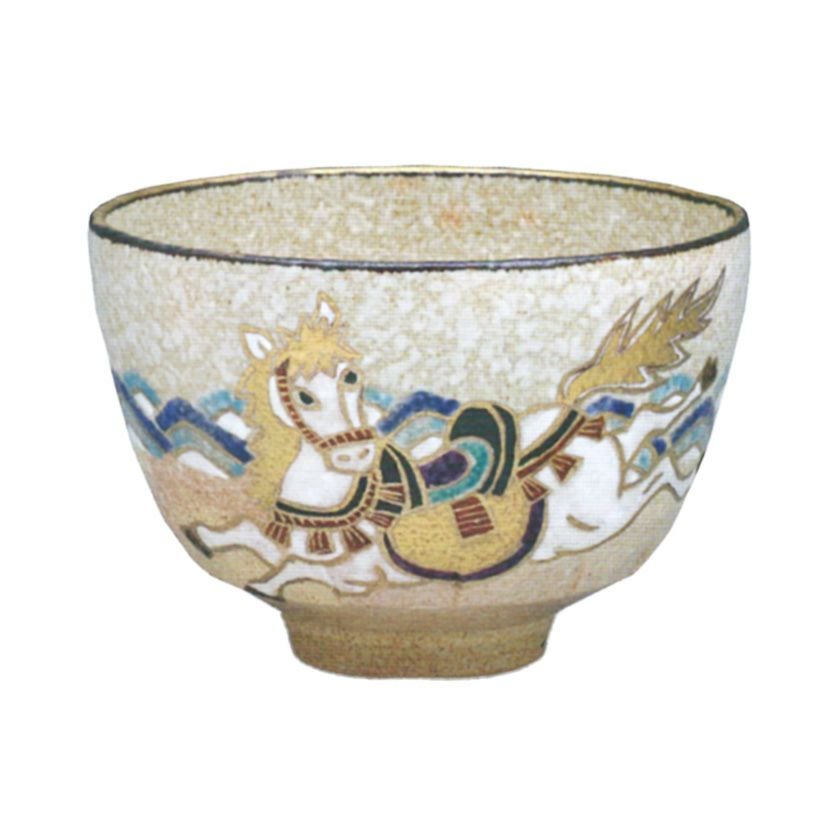 茶道具 抹茶茶碗（まっちゃちゃわん） 色絵 海馬 茶碗 中村 源水 干支 午（うま、馬） 抹茶茶碗は茶の湯文化である表千家・裏千家の茶道具や抹茶を専門に扱う千紀園（せんきえん）が通販で販売しています。茶会また初心者向けのお稽古用にご利用いただける抹茶碗です。贈り物・ギフトにも人気です。