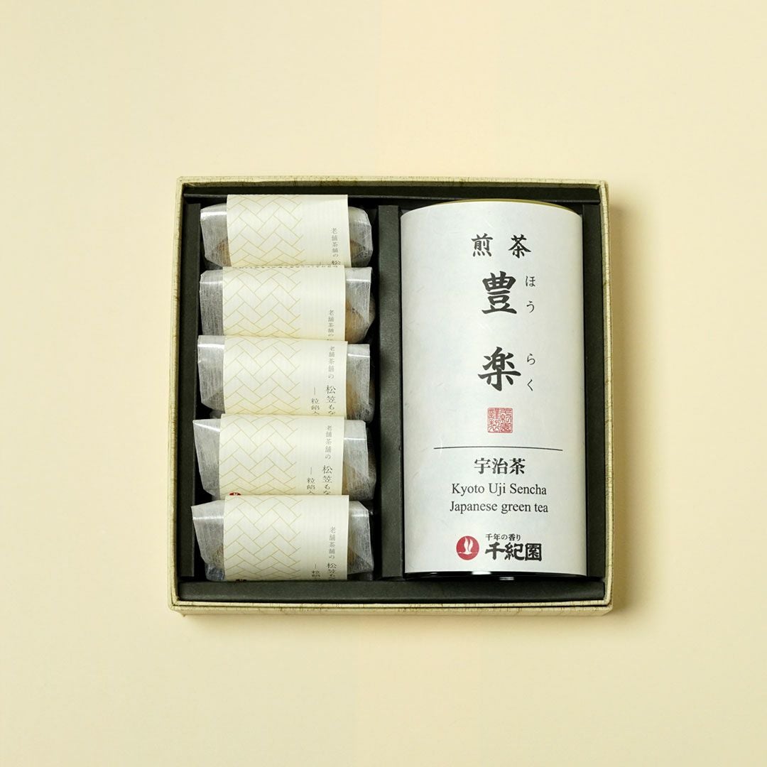 松笠もなかと宇治煎茶「豊楽」詰合せ｜抹茶スイーツ通販なら千紀園公式