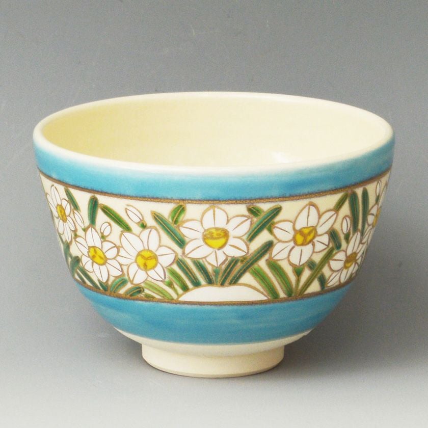 茶道具 抹茶茶碗（まっちゃちゃわん） 茶碗 浅黄帯 水仙 加藤 悠楽