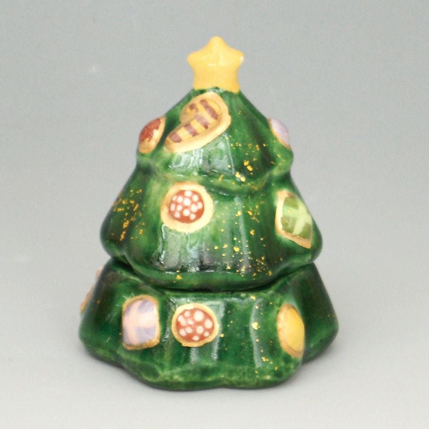 茶道具 香合（こうごう） 香合 楽 クリスマスツリー 楽入窯 クリスマス