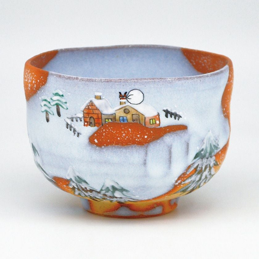 茶道具 抹茶茶碗（まっちゃちゃわん） 茶碗 掛抜 サンタが街にやってきた 山岡 善高 抹茶茶碗は茶の湯文化である表千家・裏千家の茶道具や抹茶を専門に扱う千紀園（せんきえん）が通販で販売しています。茶会また初心者向けのお稽古用にご利用いただける抹茶碗です。贈り物・ギフトにも人気です。
