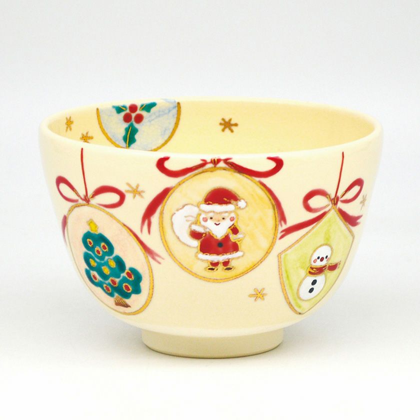 茶道具 抹茶茶碗（まっちゃちゃわん） 茶碗 仁清 Xmas飾り 加藤 永真 クリスマス Xmas Christmas 聖誕節 抹茶茶碗は茶の湯文化である表千家・裏千家の茶道具や抹茶を専門に扱う千紀園（せんきえん）が通販で販売しています。茶会また初心者向けのお稽古用にご利用いただける抹茶碗です。贈り物・ギフトにも人気です。