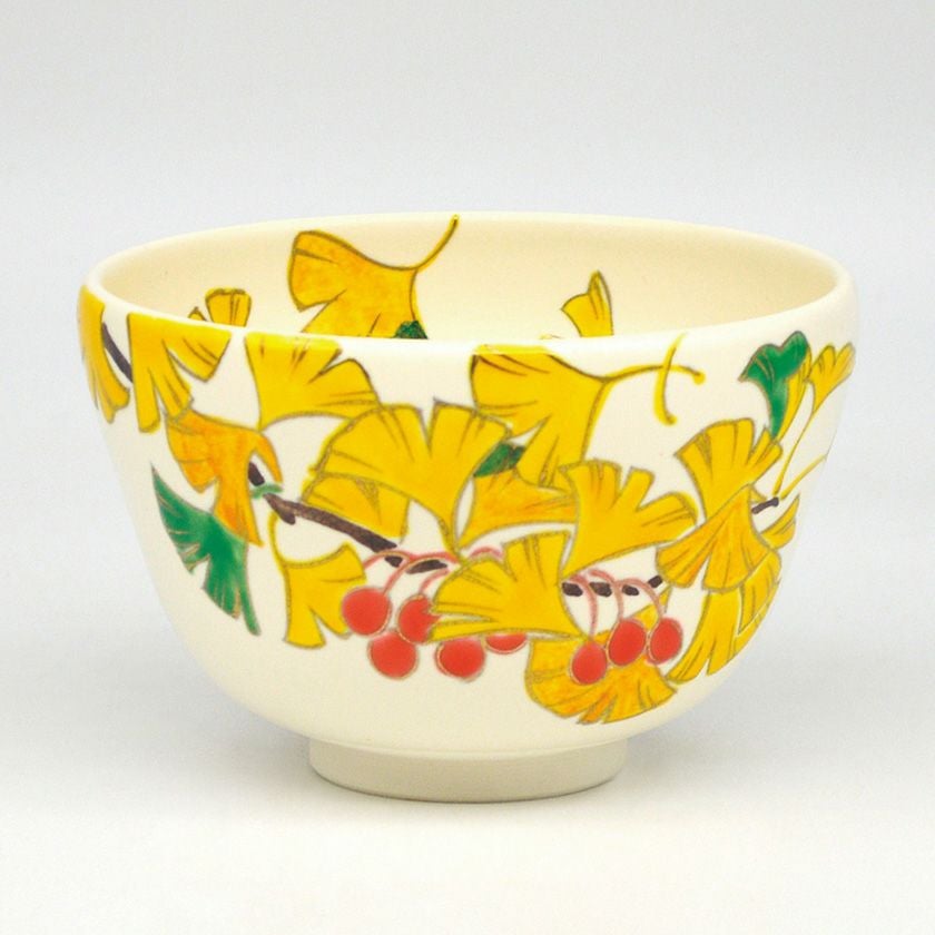 木村閑流 茶盌「紅葉に流水」 共箱共布栞 京焼 抹茶碗 抹茶茶碗 茶道具 茶器 茶器/茶道具 抹茶茶碗】 仁清写し 流水紅葉 加藤如水作 （色彩紅葉