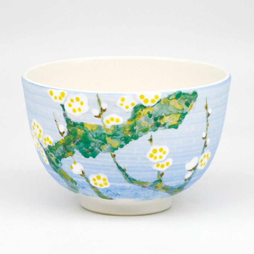 茶道具 抹茶茶碗（まっちゃちゃわん） 茶碗 白釉 春梅 山岡 善高 抹茶茶碗は茶の湯文化である表千家・裏千家の茶道具や抹茶を専門に扱う千紀園（せんきえん）が通販で販売しています。茶会また初心者向けのお稽古用にご利用いただける抹茶碗です。贈り物・ギフトにも人気です。