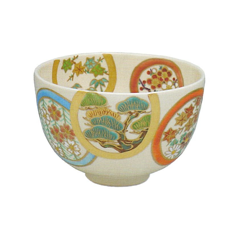 茶道具 抹茶茶碗（まっちゃちゃわん） 色絵 丸紋 茶碗 中村 華峰 抹茶茶碗は茶の湯文化である表千家・裏千家の茶道具や抹茶を専門に扱う千紀園（せんきえん）が通販で販売しています。茶会また初心者向けのお稽古用にご利用いただける抹茶碗です。贈り物・ギフトにも人気です。
