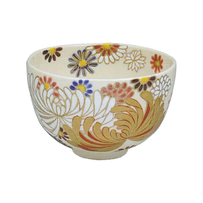 茶道具 抹茶茶碗（まっちゃちゃわん） 色絵 菊尽し 茶碗 中村 華峰