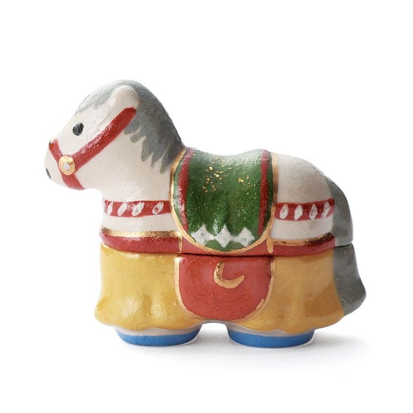 【茶道具】小峠丹山造　干支香合（共箱）　馬　来年は午年　初釜に 茶道具 香合（こうごう） 干支香合 飾馬 吉村 楽入 干支 午（うま、馬）