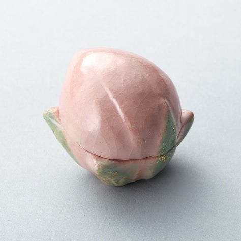茶道具 香合（こうごう） 桃香合 萬福堂楽入