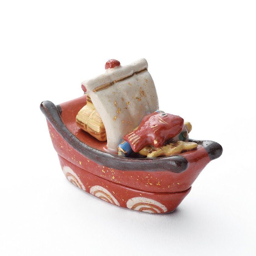 茶道具 楽 布袋 香合 吉村楽入 新品未使用 茶道具 香合（こうごう） 季節香合 宝船 吉村 楽入