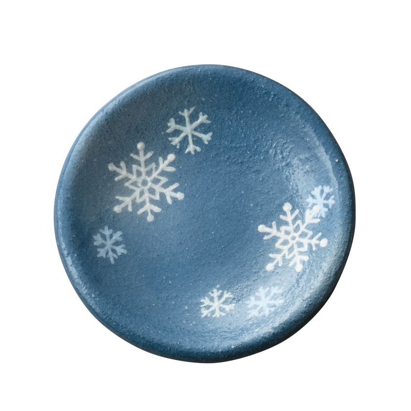 茶道具 豆皿 雪の結晶 楽入窯