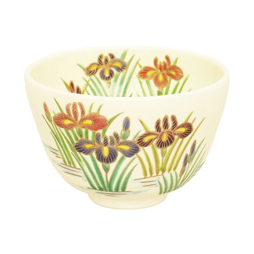 茶道具 抹茶茶碗（まっちゃちゃわん） 茶碗 色絵 花菖蒲 加藤 悠楽 端午の節句 こどもの日 抹茶茶碗は茶の湯文化である表千家・裏千家の茶道具や抹茶を専門に扱う千紀園（せんきえん）が通販で販売しています。茶会また初心者向けのお稽古用にご利用いただける抹茶碗です。贈り物・ギフトにも人気です。