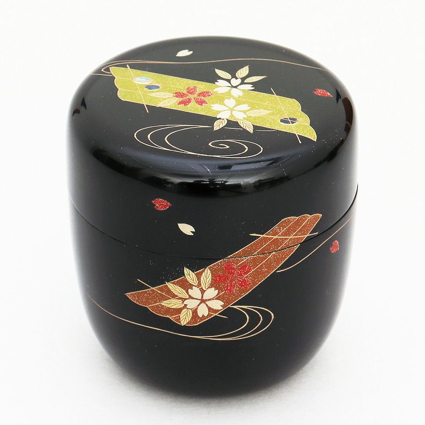 茶道具 薄茶器（うすちゃき） 中棗 花筏蒔絵 今井 千鶴