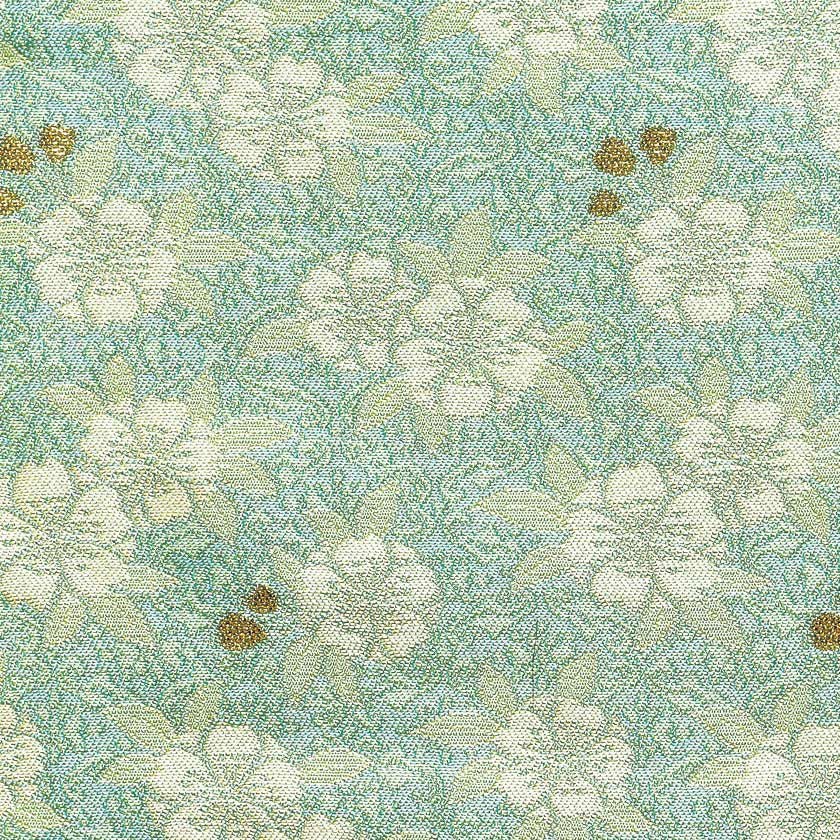 薄緑色 花柄 茶道用古帛紗 茶道具 古帛紗（こぶくさ） 古帛紗 花襷に八重桜 ブルー（正絹） 古袱紗