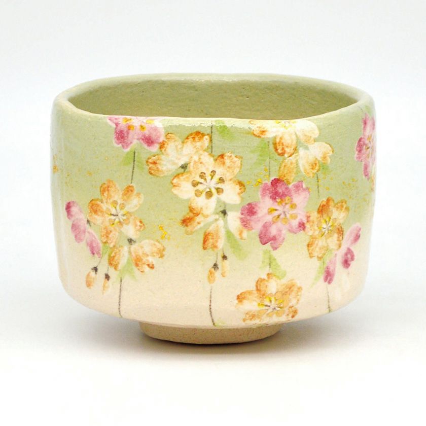 茶碗　楽焼　枝垂桜　吉村楽入　桐箱　抹茶茶碗　抹茶碗　茶道具　抹茶 茶道具 抹茶茶碗（まっちゃちゃわん） 茶碗 枝垂桜 吉村 楽入