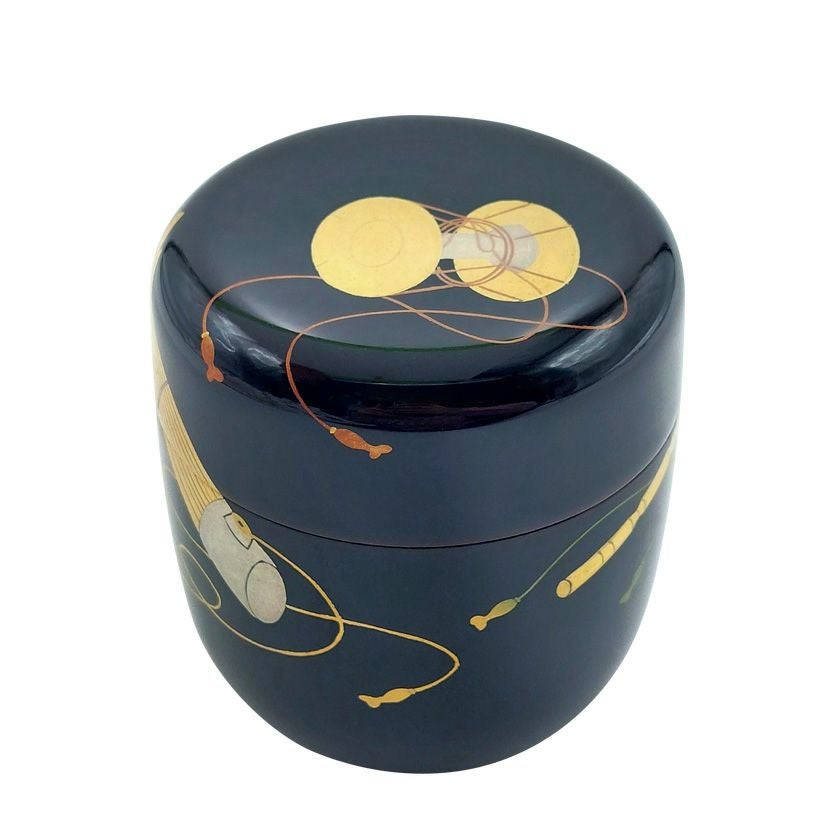 茶道具 薄茶器(うすちゃき) 中棗 溜 楽器蒔絵 中村 湖彩 雛祭り 茶道具 薄茶器(うすちゃき) 中棗 溜 楽器蒔絵 中村 湖彩 雛祭り