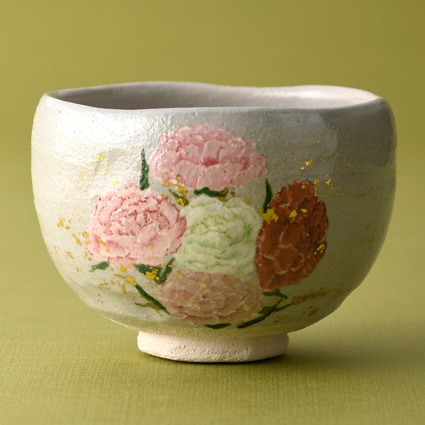茶道具 抹茶茶碗（まっちゃちゃわん） 季節茶碗 カーネーションの花束