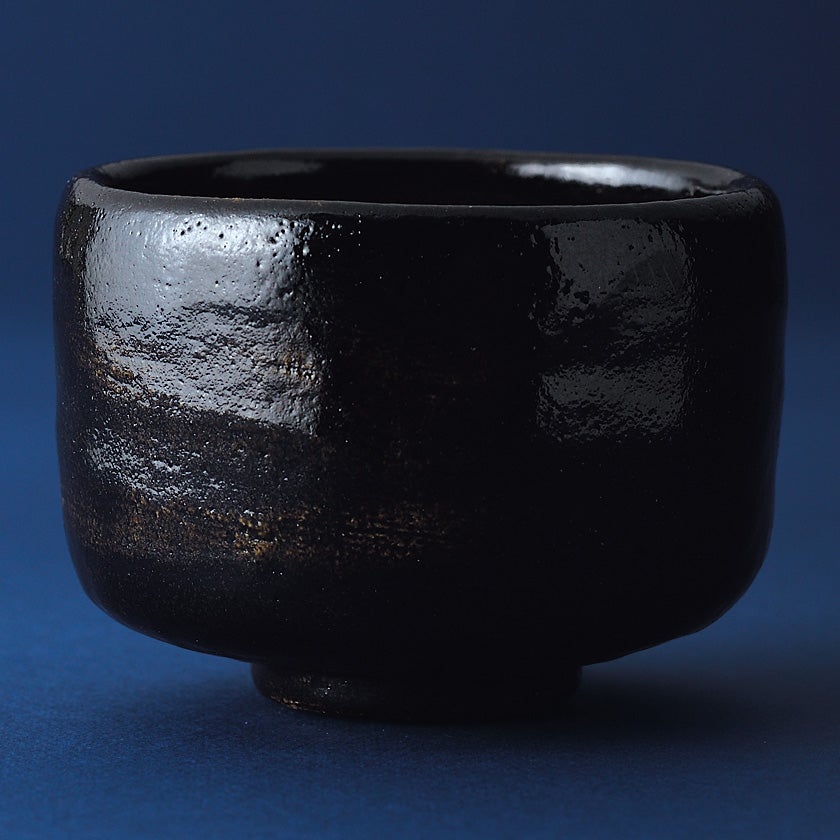 茶道具 楽茶碗（らくちゃわん） 黒楽茶碗 長次郎「北野」写 吉村 楽入