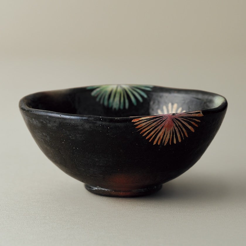 【茶道具】平茶碗 八月 常夏 茶道具 平茶碗（ひらちゃわん） 季節茶碗 夏夜繚乱 吉村 楽入