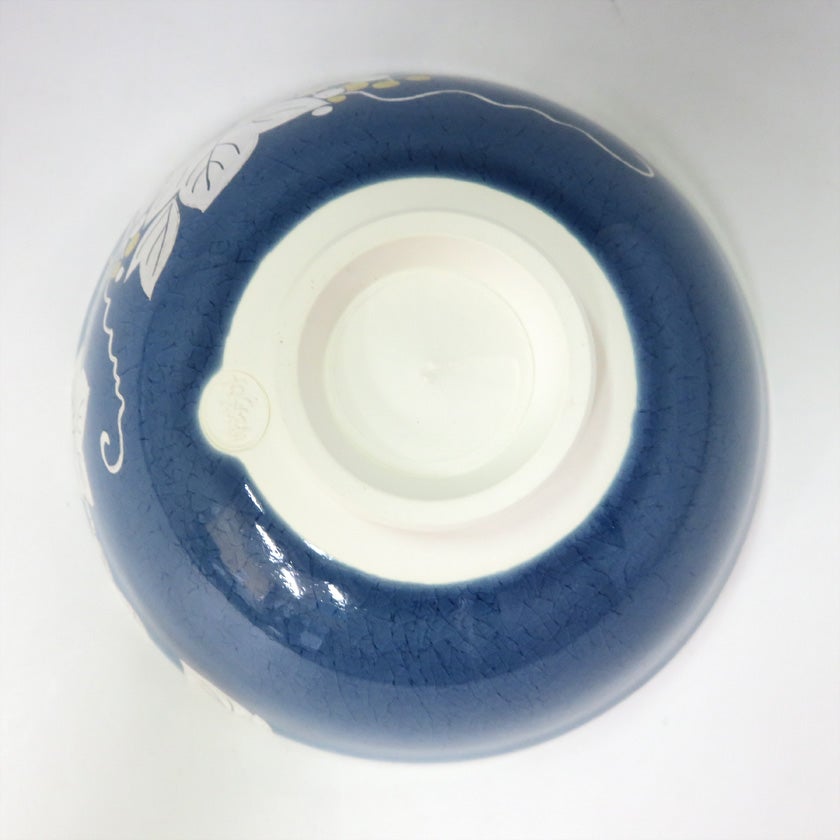 茶道具 平茶碗（ひらちゃわん） 平茶碗 青釉 金銀彩 葡萄 新井 京華