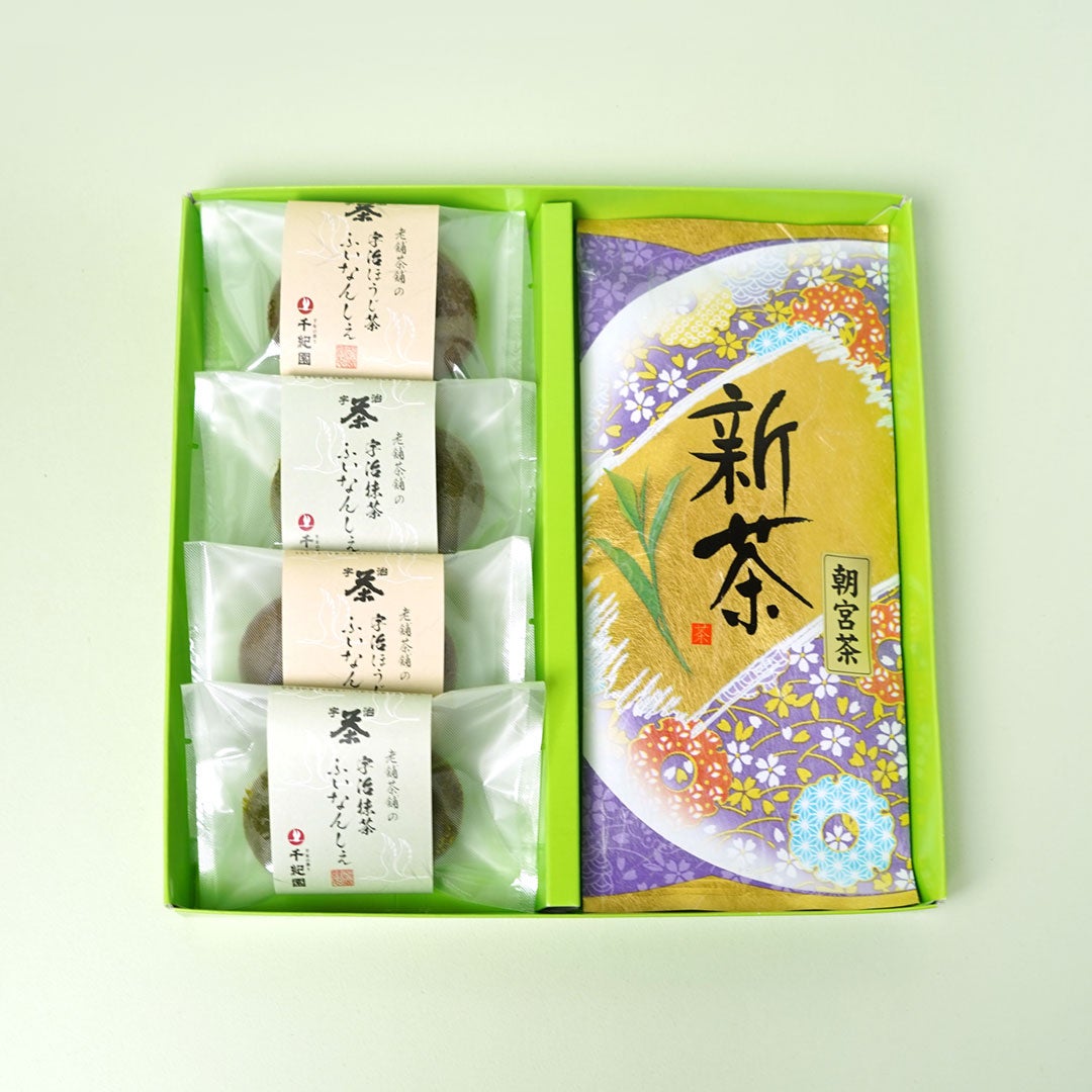 新茶ギフトボックスセット　twins出品 新茶（袋入）とふぃなんしぇ2種詰合せ | 千年の香り 千紀園