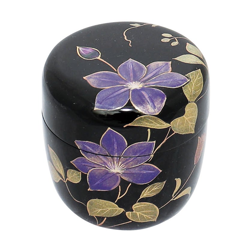 茶道具 薄茶器（うすちゃき） 中棗 鉄仙蒔絵 佐々木 麗峰