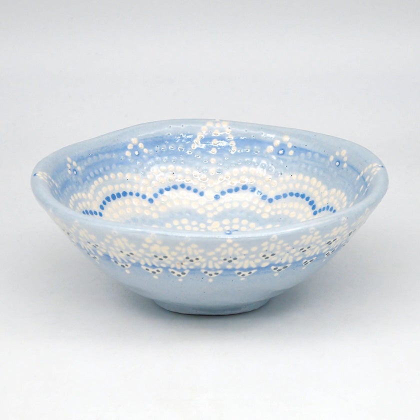 Ｔ５２２　茶碗　『黒楽　平茶碗』『平安　青嵐』　共箱　抹茶碗　茶道具 茶道具 平茶碗（ひらちゃわん） 平茶碗 淡青楽 点描 吉村 楽入