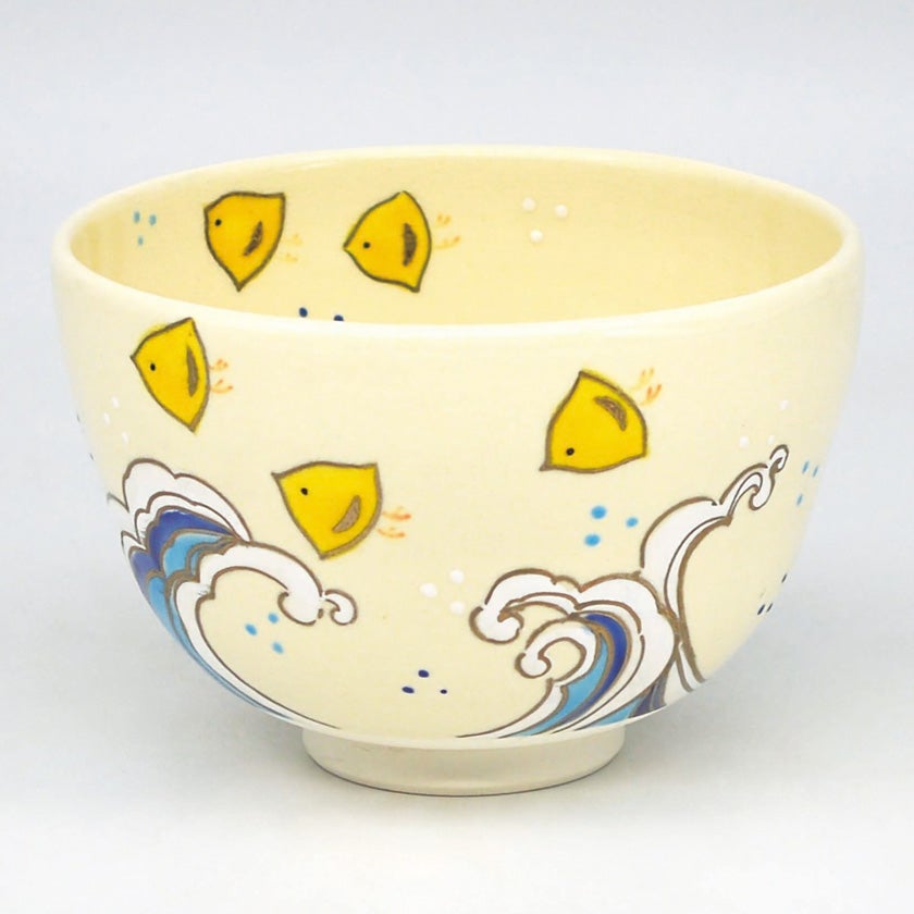 茶道具 抹茶茶碗（まっちゃちゃわん） 茶碗 仁清 波千鳥 加藤 永真