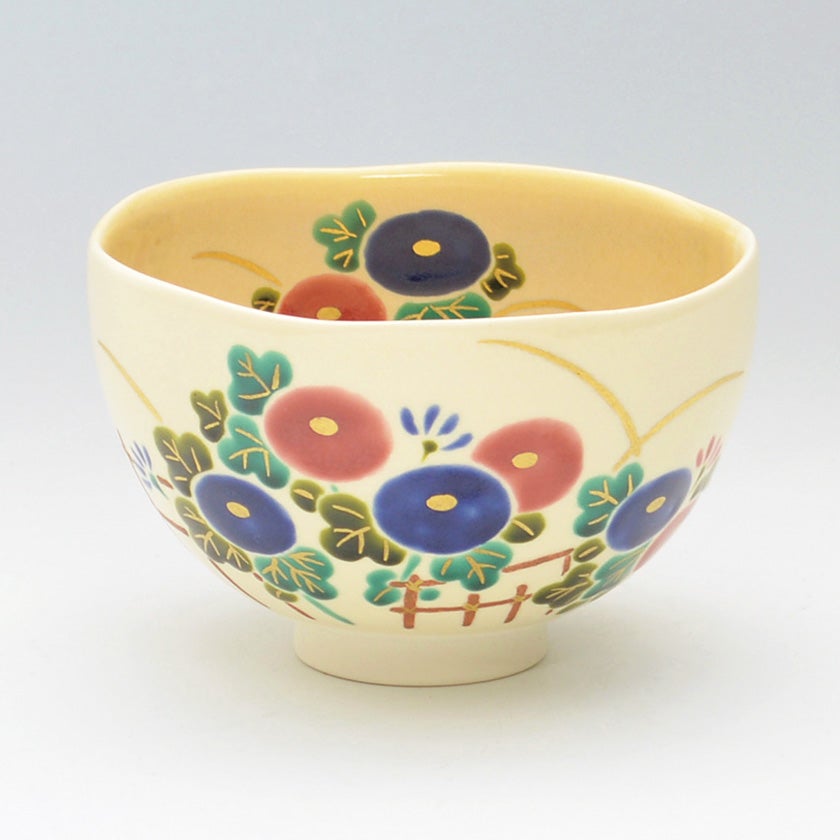 茶道具 抹茶茶碗（まっちゃちゃわん） 茶碗 掛分色絵 万寿菊 新井 京華