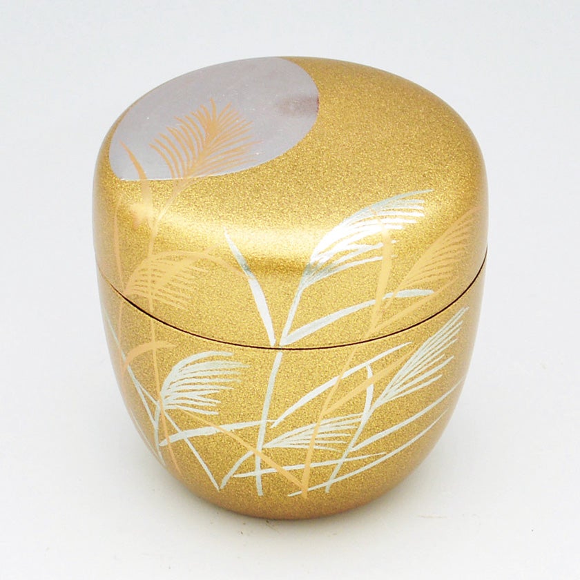 茶道具 薄茶器（うすちゃき） 梨子地中棗 武蔵野蒔絵（内梨子地