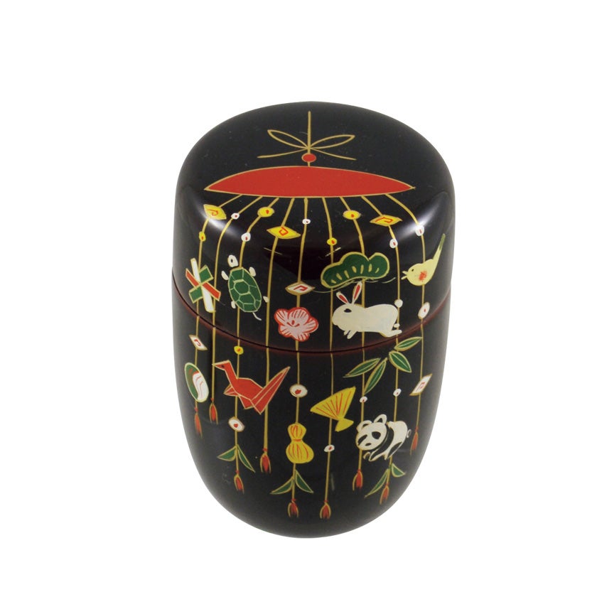 茶道具 薄茶器（うすちゃき） 長棗 つるし飾り（吉祥）蒔絵 佐々木 麗峰