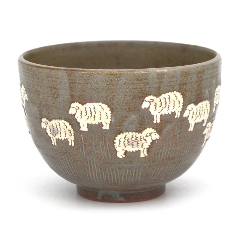抹茶茶碗 茶道具 抹茶茶碗（まっちゃちゃわん） 茶碗 三島手 群羊 今岡 妙見