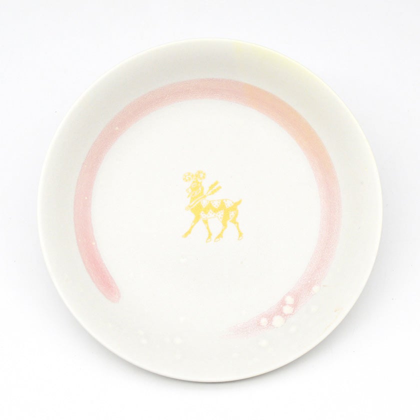 茶道具 菓子器（かしき） 銘々皿 円相 羊 千寿窯 干支 未（ひつじ、羊）