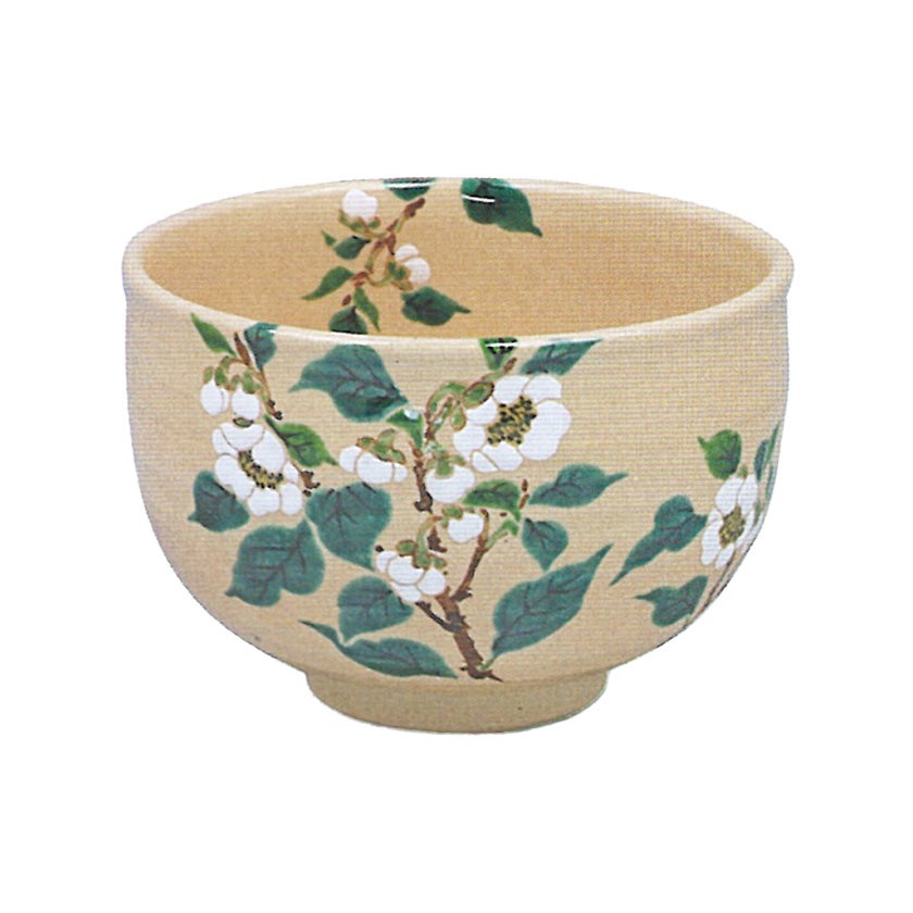 茶道具 抹茶茶碗（まっちゃちゃわん） 色絵 茶の花 茶碗 田中 方円