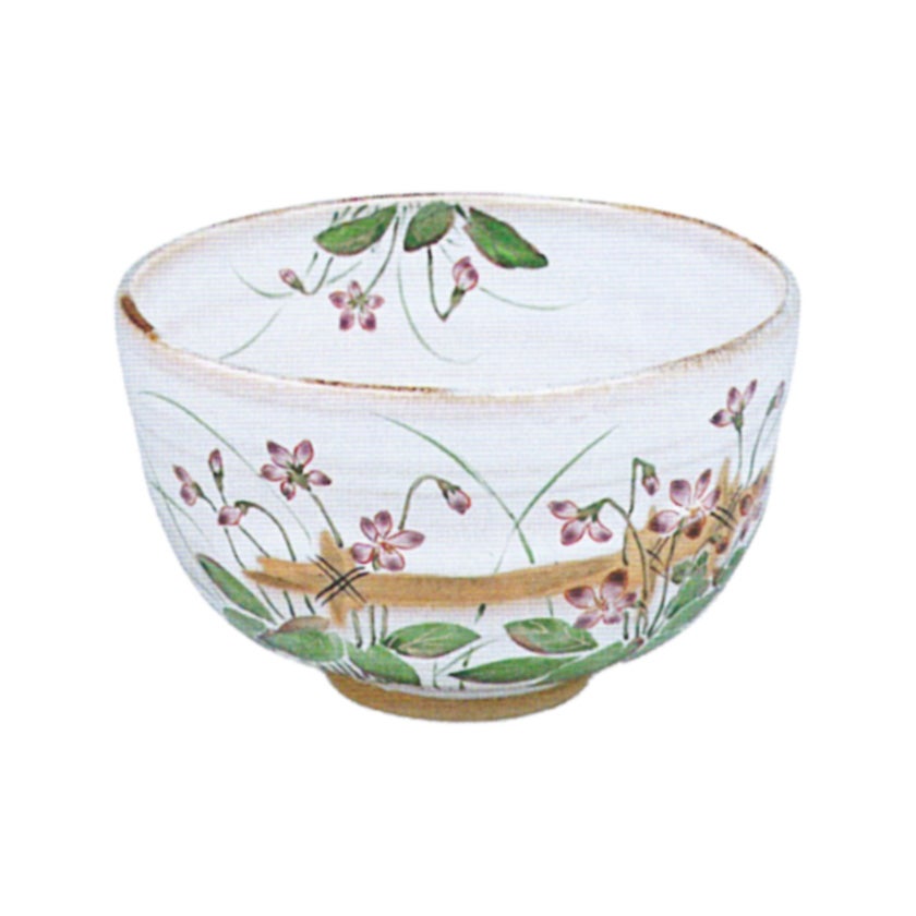 茶道具 抹茶茶碗（まっちゃちゃわん） 灰釉 菫（すみれ） 茶碗 中村 良二