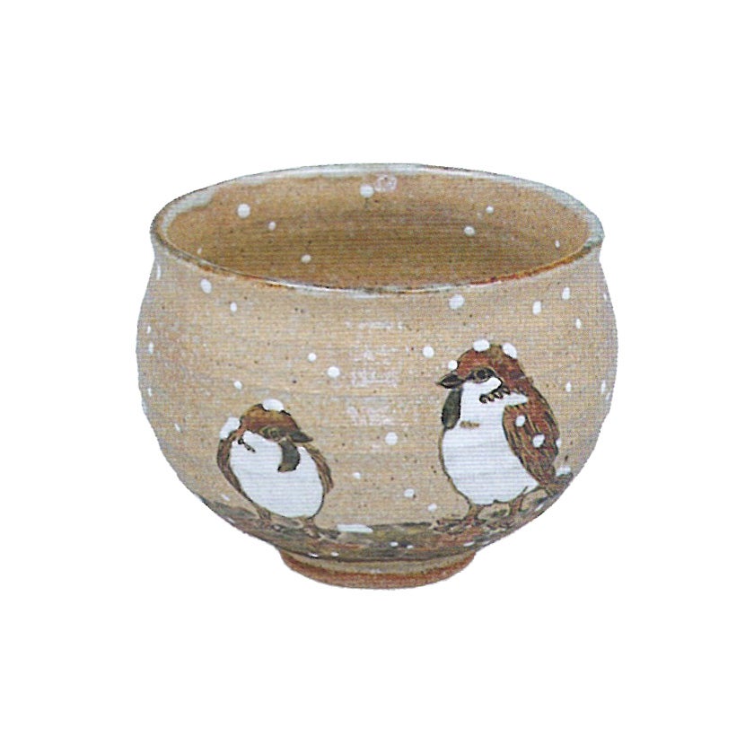 茶道具 抹茶茶碗（まっちゃちゃわん） 灰釉 寒雀 茶碗 中村 良二