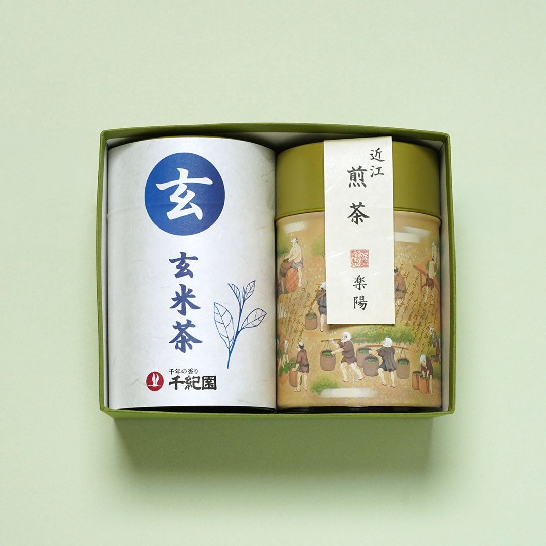 【remuage417様】専用・緑360g/茶300g≪フォロー割特価≫ 近江と宇治の銘茶詰合せ 近江煎茶「楽陽」 60g 玄米茶 60g | 千年の