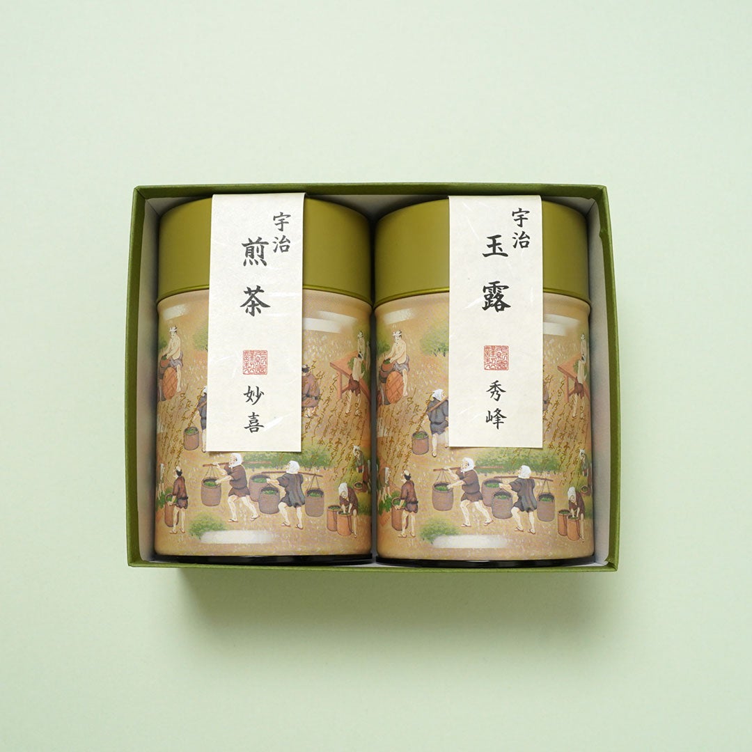 京都宇治の銘茶詰合せ 宇治玉露「秀峰」 50g 宇治煎茶「妙喜」60g