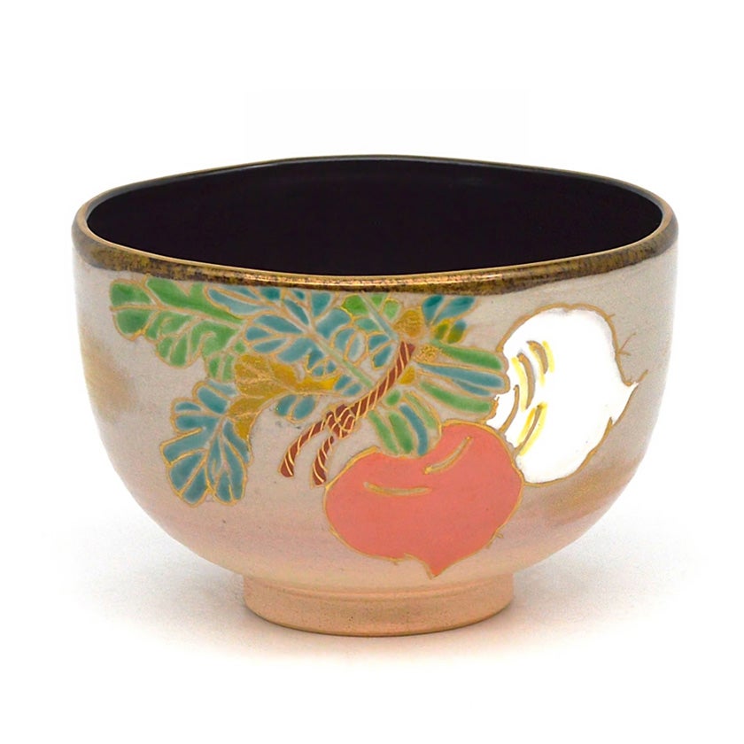 茶道具 抹茶茶碗（まっちゃちゃわん） 茶碗 乾山 紅白かぶら 壱休窯